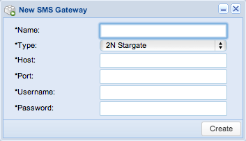 Screenshot: New SMS Gateway