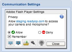 Screenshot: Communication Settings