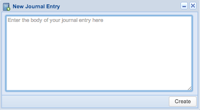 Screenshot: New Journal Entry Dialog